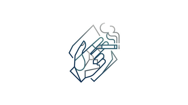 Hand Holding a Cigarette with Smoke.