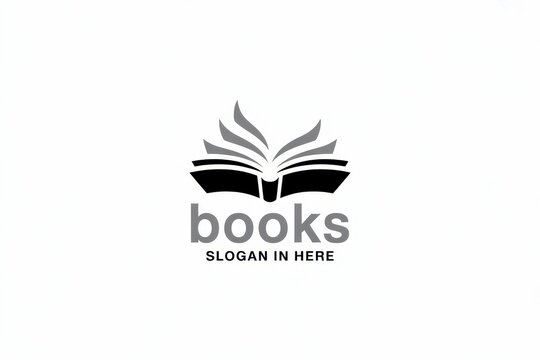Minimalist book logo icon isolated on white background