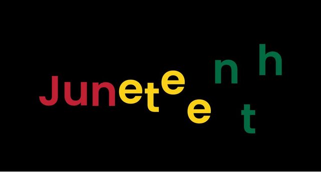 Happy Juneteenth Day Typography Animated Loop on Black Background