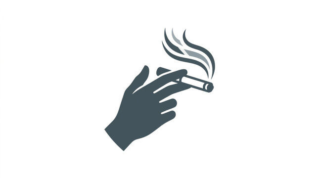Hand Holding a Smoking Cigar with Smoke Wisps.