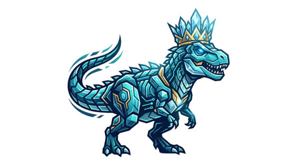 Ice King Dinosaur T-Rex Wearing a Crown. © Barokatul
