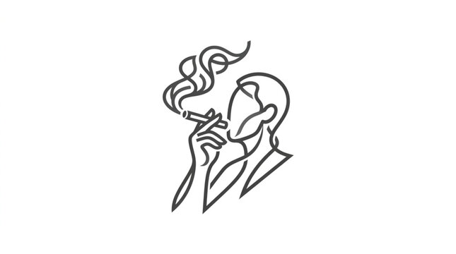 Man smoking a cigarette with smoke rising.