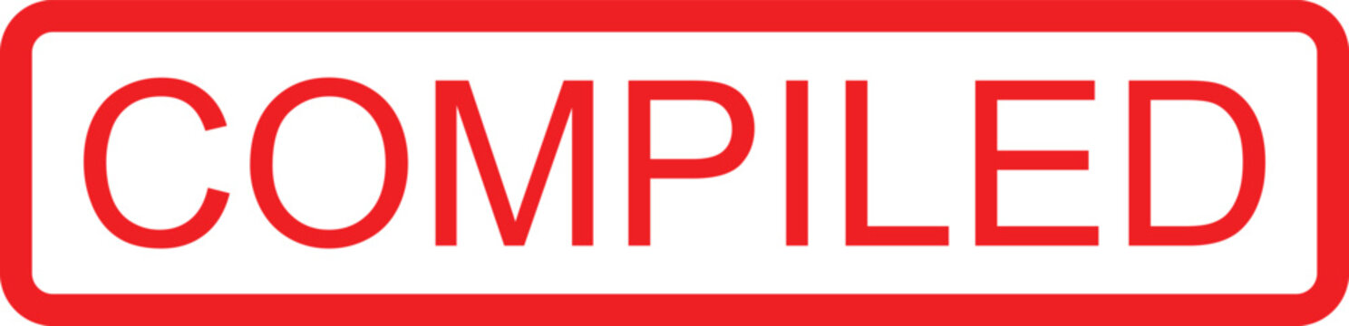 Red Border Label With Compiled Text Isolated Background