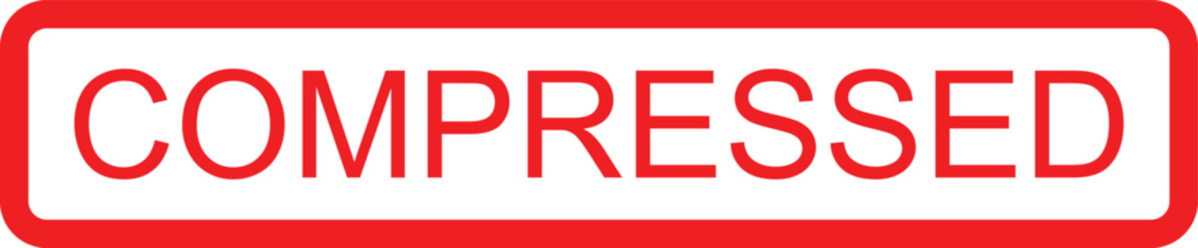 Red bordered compressed file status label with transparent background