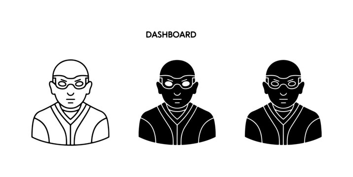 Dashboard User Icons Set, Person Avatar Graphics, Profile Symbol Vector