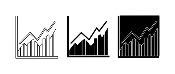 Naklejka premium Growth Charts, Bar Graphs, Line Diagrams. Business Analytics Icons.