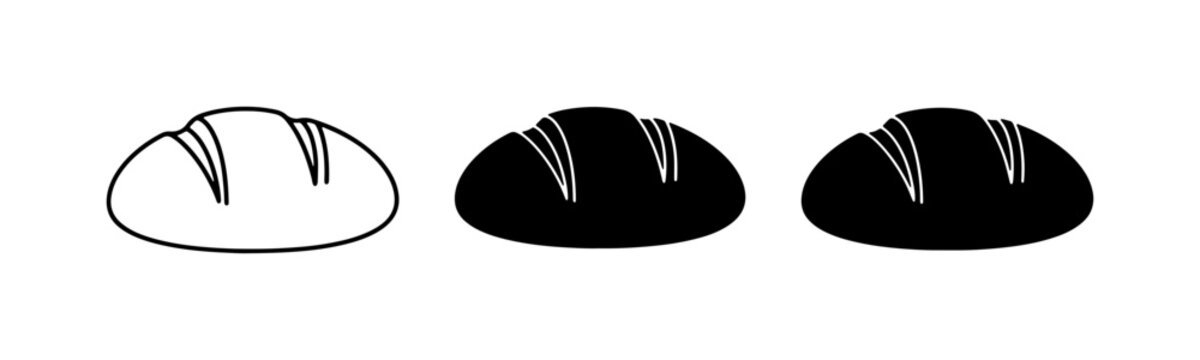 Bread Icons: Loaf Vector Graphics, Bakery Symbols, Food Icons