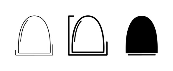Dome Icons Set, Architectural Symbols, Minimalist Geometric Shapes © Al