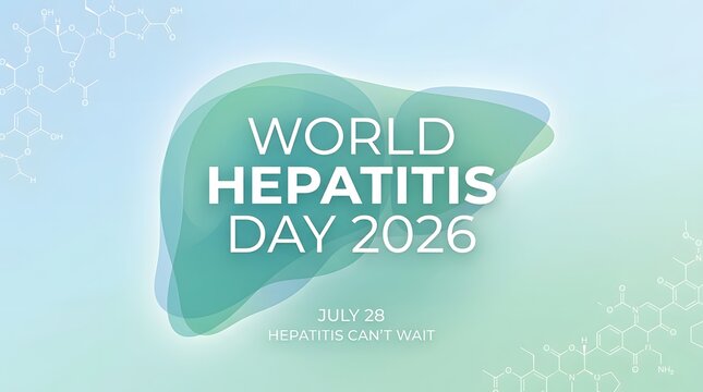 World hepatitis day 2026 concept with liver shape and chemical structures