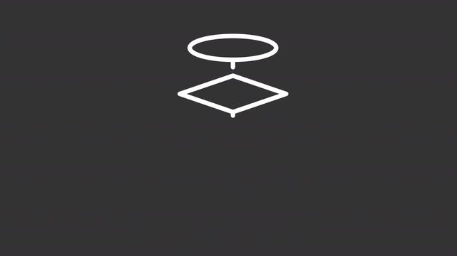 Animated decision flowcharts white line icon. Improve communication animation. Identify potential risk. Workflow optimization. Isolated element on dark background. Alpha transparent video