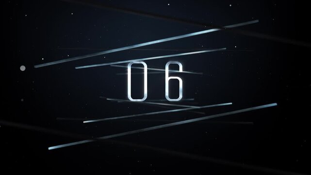 Silver and Black Matte Lines and Particles Countdown Background