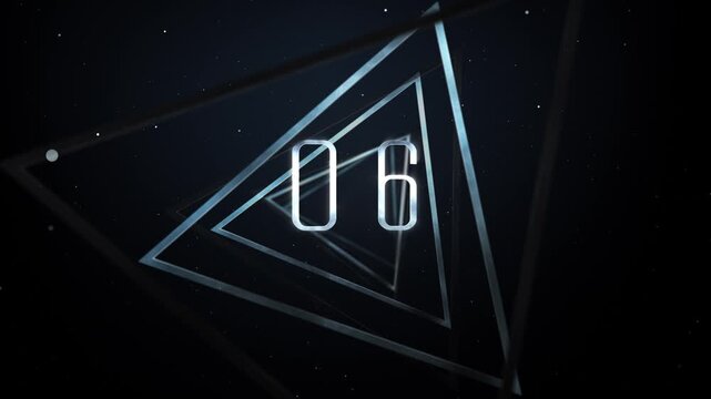 Silver and Black Matte Geometry Shapes and Particles Countdown Background