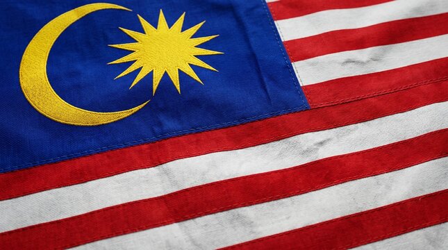 Malaysia National Flag Fabric Texture Background
