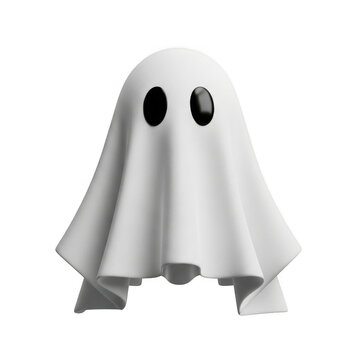 Ghost or spirit with glowing eyes in white
