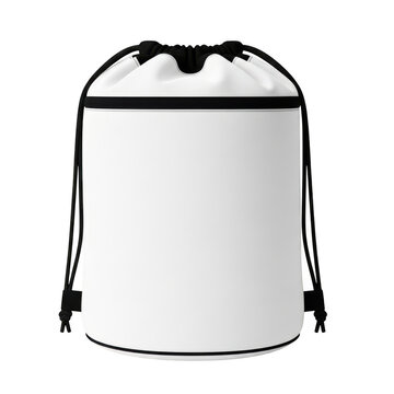 Empty gray fabric backpack standing upright