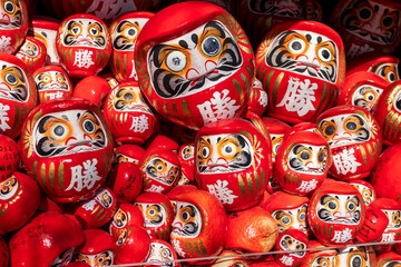 Fototapeta premium Katsuoji temple Daruma dolls temple, Japan in autumn foliage