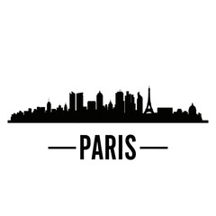 Fototapeta premium Paris skyline silhouette graphic design on white background