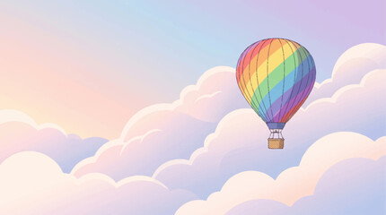 Obraz premium Colorful hot air balloon flying high.