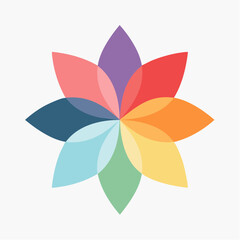 Obraz premium Abstract Rainbow Lotus Flower Logo