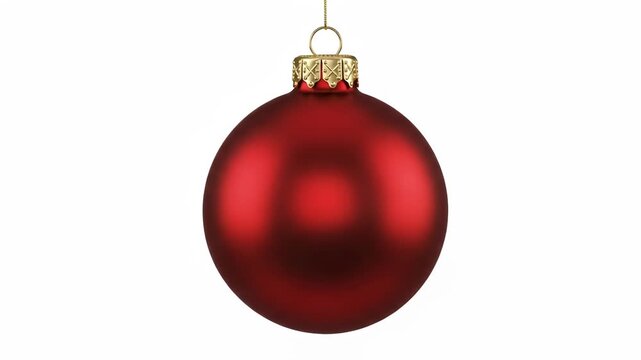 Red christmas ornament isolated on white background