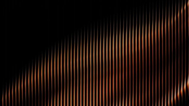 Abstract vertical light streaks and dark geometric lines creating a dynamic modern background texture with glowing copper highlights and rhythmic patterns for sophisticated digital graphic design