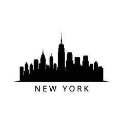 Obraz premium New York City Skyline Silhouette: Vector Illustration