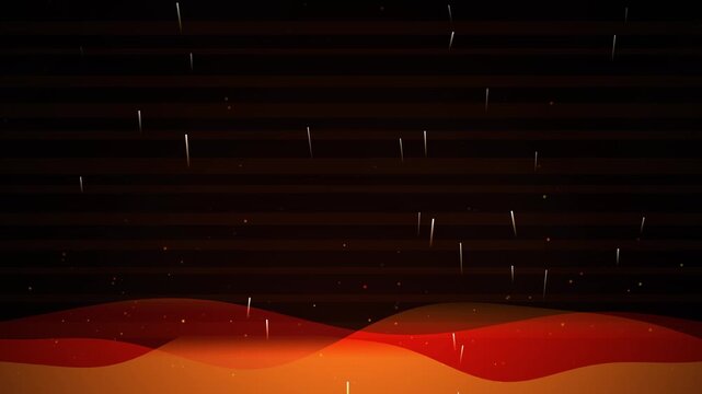 Pixel Art Red Desert Rain Dark Background