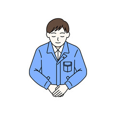 Fototapeta premium Male worker bowing politely