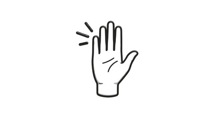 Fototapeta premium High five hand gesture line art icon