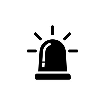 Flashing emergency siren beacon alarm light icon for outbreak alerts.
