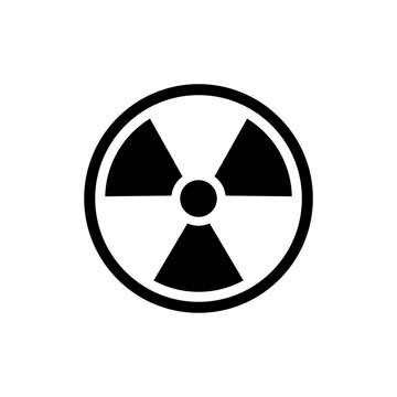 Circular outline icon of the international radiation trefoil warning symbol.
