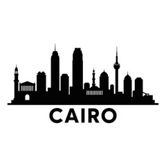 Obraz premium Cairo Silhouette Skyline - Black Cityscape Vector Illustration