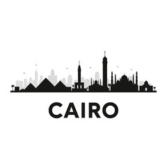Fototapeta premium Cairo Silhouette Skyline - Vector Illustration