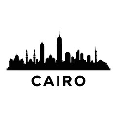 Fototapeta premium Cairo Silhouette Skyline Black & White Cityscape