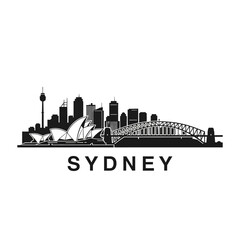 Fototapeta premium Sydney Skyline Silhouette Icon, Australia Cityscape Illustration