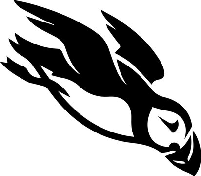 silhouette of a bird of puffin