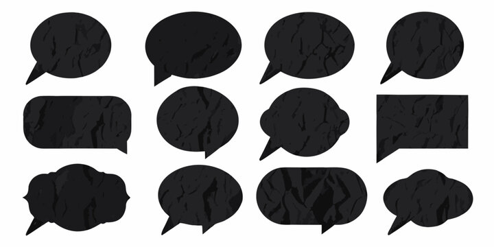 speech bubble collection with marble texture graphic