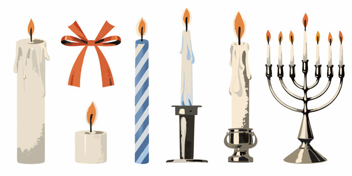 candle collection vector illustration candles candlestick menorah