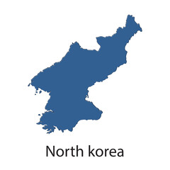 Fototapeta premium Geographic Map Outline of North Korea for Travel and Education