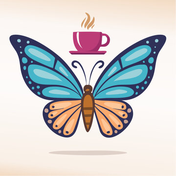 Butterfly with Coffee Cup