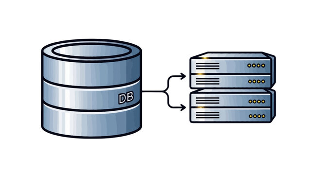 Database server connection icon isolated on transparent background, Vector