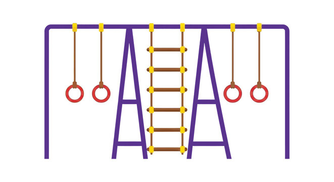 playground monkey bars flat illustration monkeybars climbingframe rings children equipment