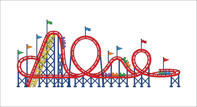 roller coaster vector illustration on white background ride amusement park