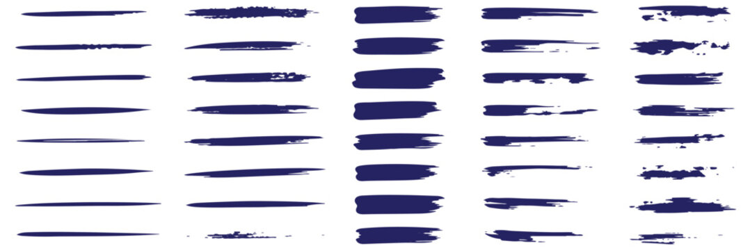 Vector colorful paint brush spots collection of artistic grungy
