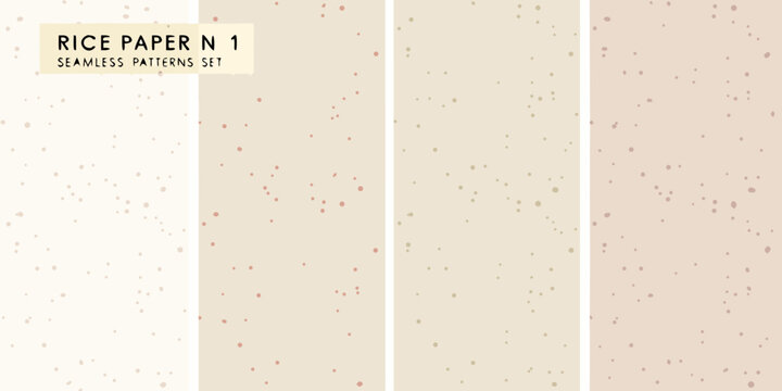 rice paper texture seamless patterns set beige