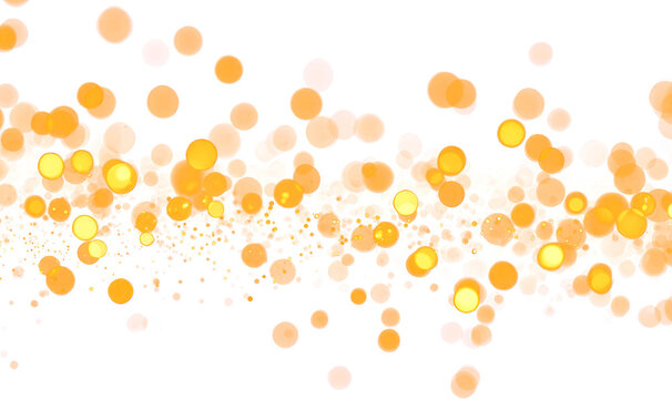 Vibrant abstract background with glowing orange and yellow orbs on a dark backdrop.