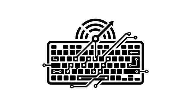 Computer keyboard with circuit board.
