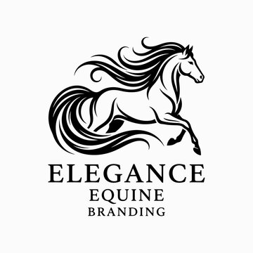 Elegant horse logo design element.