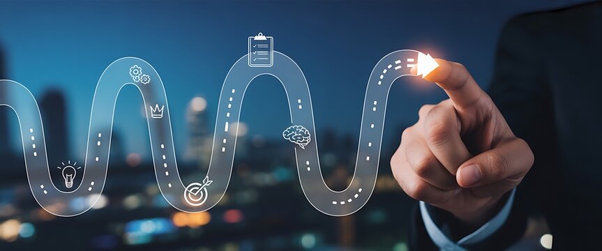 Business Journey Roadmap Concept Map for Strategy Planning and User Experience Development