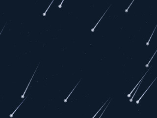 Streaking Meteors Space Cosmic Night Design © iushakovsky